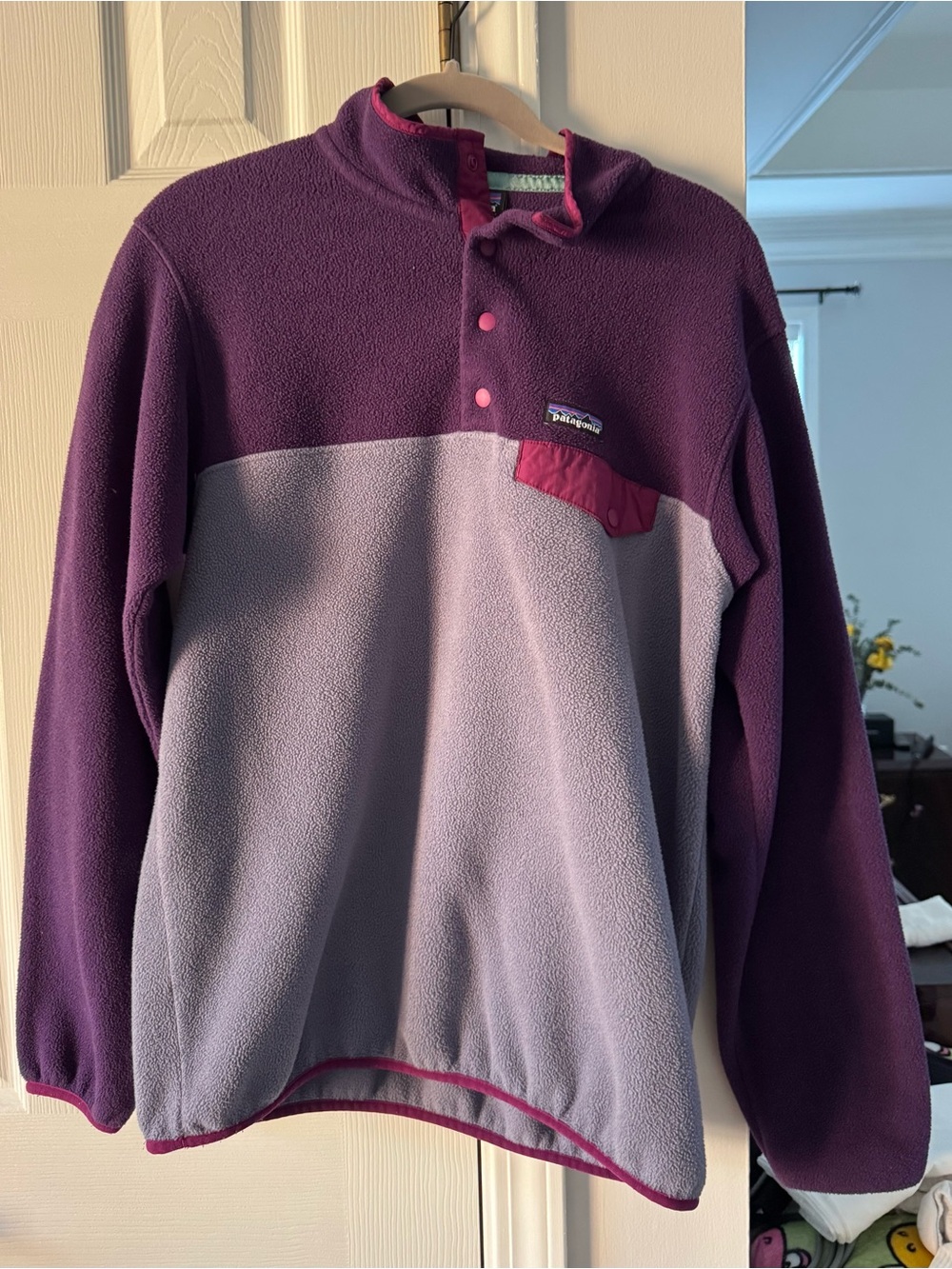 Patagonia Two-Tone Purple Snap-T Fleece Pullover